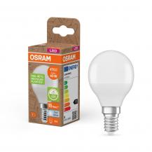 OSRAM E14 LED Tropfenlampe Recycled Plastic matt 4,9W wie 40W neutralweißes Licht